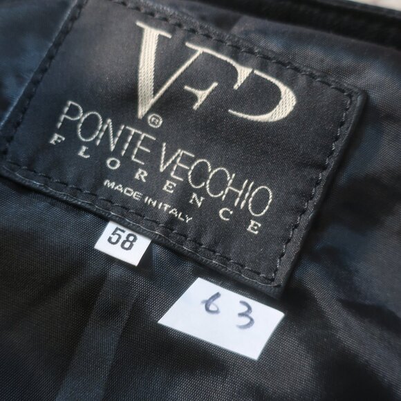 Mens Ponte Vecchio Florence Black Full Zip Leather Jacket 58/IT (US/48) - Picture 11 of 11